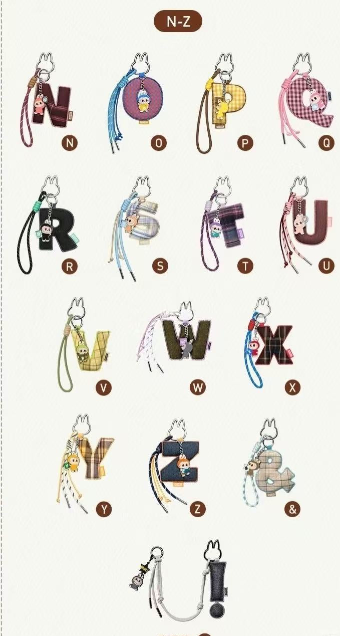 THE MONSTERS Pin for Love Series-Letter Plush Pendant Blind Box (N-Z)