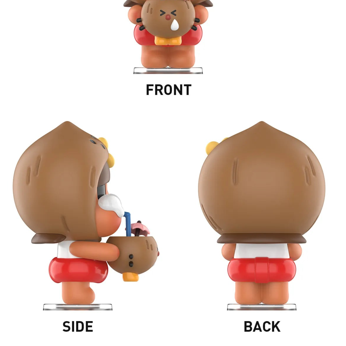 CRYBABY SHINY SHINY SERIES-Plush Pedant Blister Pack &Coconut Figure-Green/Brown
