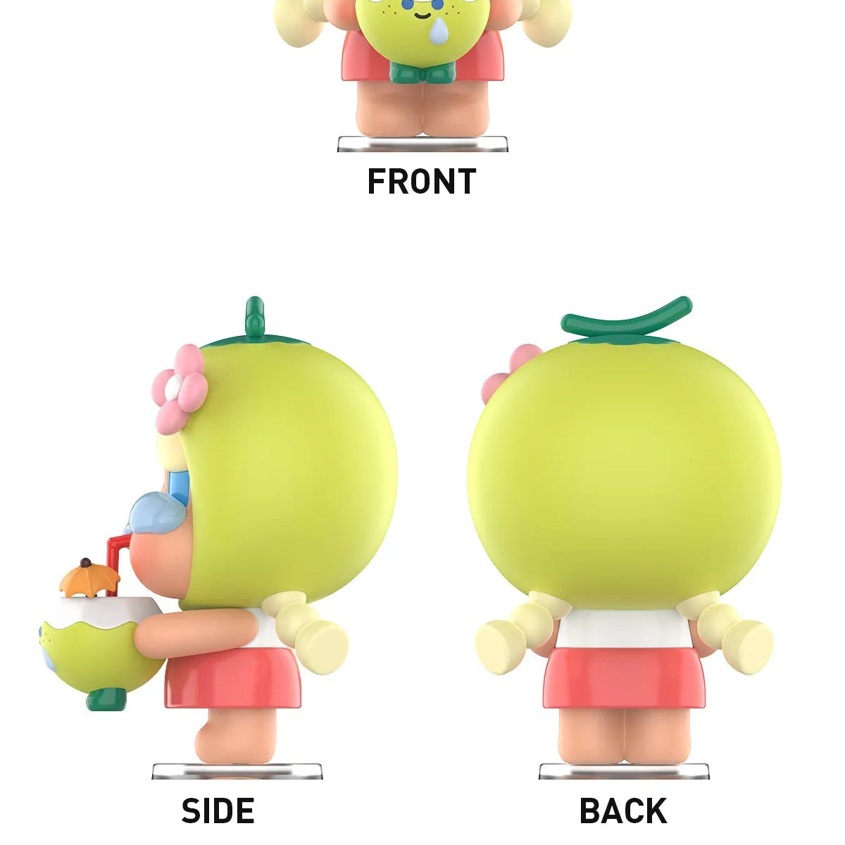 CRYBABY SHINY SHINY SERIES-Plush Pedant Blister Pack &Coconut Figure-Green/Brown
