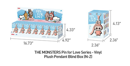 THE MONSTERS Pin for Love Series-Vinyl Plush Pendant Blind Box (N-Z)