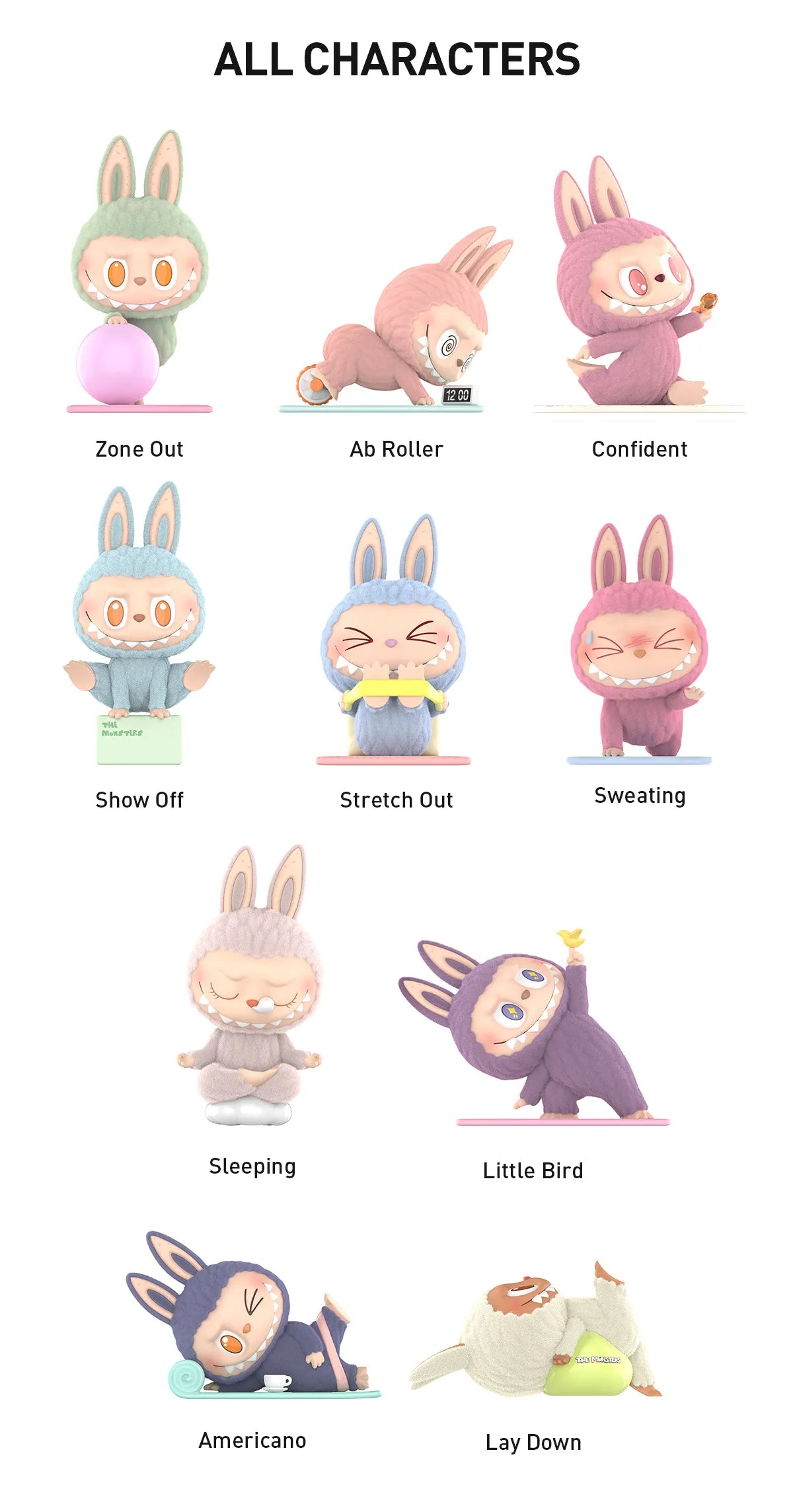 THE MONSTERS Lazy Yoga Series virous Figures